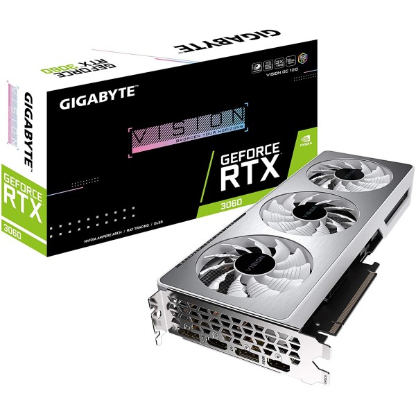 GIGABYTE GeForce RTX 3060 Vision OC 12G Graphics Card, 3X WINDFORCE Fans, 12GB 192-bit GDDR6, GV-N3060VISION OC-12GD Video Card