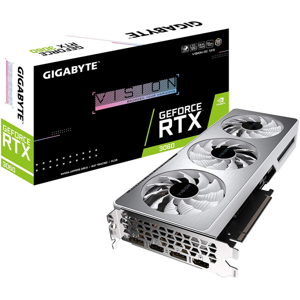 GIGABYTE GeForce RTX 3060 Vision OC 12G Graphics Card, 3X WINDFORCE Fans, 12GB 192-bit GDDR6, GV-N3060VISION OC-12GD Video Card