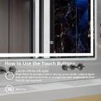 24x32 LED Bathroom Mirror with Lights, Anti-Fog, Dimmable, Backlit + Front Lit, Lighted Bathroom Vanity Mirror for Wall, Memory Function, Waterproof, Tempered Glass