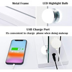 FenHome 22.8"x 18.1" Vanity Mirror Makeup Mirror with Lights,10X Large Hollywood Lighted Vanity Mirror with 15 Dimmable LED Bulbs,3 Color Modes