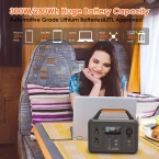 ALLWEI Portable Power Station, 300W/Peak 600W Solar Generator 280Wh/78000mAh CPAP Backup Lithium Battery Pack with LED light,Pure Sine Wave AC Outlet,PD 60W,for Outdoors Camping Travel Emergency