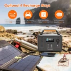 ALLWEI Portable Power Station, 300W/Peak 600W Solar Generator 280Wh/78000mAh CPAP Backup Lithium Battery Pack with LED light,Pure Sine Wave AC Outlet,PD 60W,for Outdoors Camping Travel Emergency
