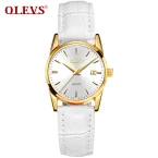 OLEVS 6898 Leather Watch Man And Woman Couple WristWatches Luxury Lover Watch Quartz Watches Reloj Pareja Waterproof Auto Day