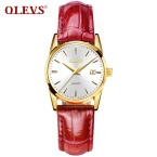 OLEVS 6898 Leather Watch Man And Woman Couple WristWatches Luxury Lover Watch Quartz Watches Reloj Pareja Waterproof Auto Day