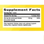 Country Life Zinc 50 mg (Amino Acid Chelate), Tablets, 100-Count