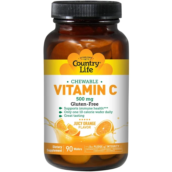 Country Life Vitamin C Wafer 500 Mg, 90 Wafers