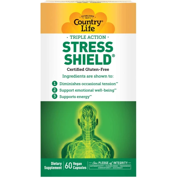 Country Life Stress Shield - 60 Vegetarian Capsu..