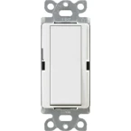 Lutron Claro On/Off Switch, 15 Amp, 3-Way, CA-3PS-WH, White