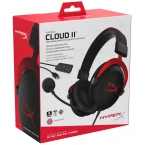 HyperX Cloud II - Gaming Headset, 7.1 Surround Sound, Memory Foam Ear Pads, Durable Aluminum Frame, Detachable Microphone, Works with PC, PS4, Xbox One - Red