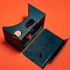 I Am Cardboard VR Box | The Best Google Cardboard Virtual Reality Viewer for iPhone and Android | Google Cardboard v2 Headset Inspired | Small and Unique Travel Gift Under 20 Dollars (Blue)