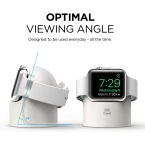 elago W2 Charger Stand Compatible with Apple Watch Series 6/SE/5/4/3/2/1(44mm, 42mm, 40mm, 38mm), Durable Silicone, Works with Nightstand Mode (White)