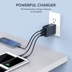 Buy Quick Charge AUKEY USB Wall Charger with 3 USB Ports & Foldable Plug Online in UAE