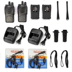 Galwad-888S Walkie Talkie 2pcs in One Box with Rechargeable Battery Headphone Wall Charger Long Range 16 Channels Two Way Radio (2pcs radios)