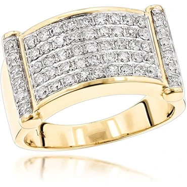 LUXURMAN Rings for Men Unique 14k Gold Mens Natural Diamond Band for Him (1.25 Ct, G-H Color) LUXURMAN Rings for Men Unique 14k Gold Mens Natural Diamond Band for Him (1.25 Ct, G-H Color)