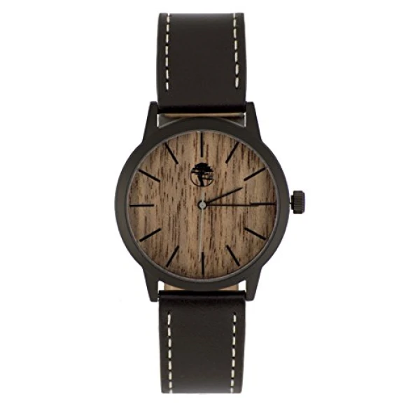 Get online Genuine Leather Strap with wooden Dial Men`s Watches in UAE 