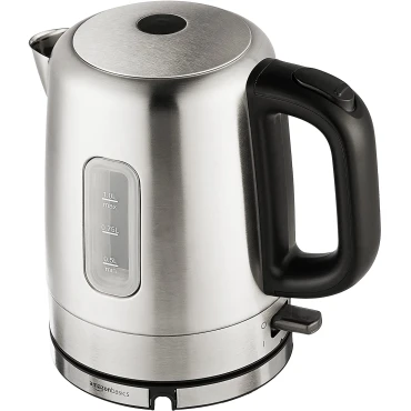 Amazon Basics Stainless Steel Portable Fast, Electric Hot Water Kettle for Tea and Coffee, 1 Liter, Silver