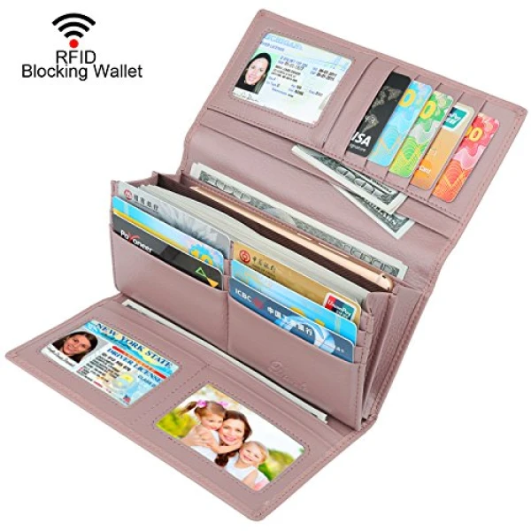 Buy Dante Women RFID Blocking Real Leather Trifold Wallet Online in UAE