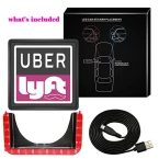 Uber Lyft LED Light Sign Logo Sticker Decal Glow Wireless Decal Accessories Removable Uber Lyft Glowing Sign For Car Taxi Uber Lyft Lithium Battery Power