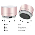 BUY ELEMUSI BLUETOOTH SPEAKER,PORTABLE STEREO OUTDOOR SPEAKER,MINI WIRELESS SPEAKER WITH HD AUDIO AND ENHANCED BASS, BUILT-IN-MIC SPEAKERPHONE, FM RADIO AND TF CARD PLAY MUSIC (ROSE GOLD) IMPORTED FROM USA