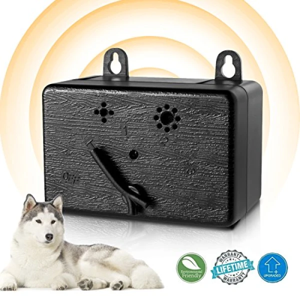 Lambow Mini Bark Control Device Outdoor Anti Barking Deterrent Ultrasonic Dog Bark Control Sonic Bark Deterrents Silencer Stop Barking Bark Stop Repeller (NEW VERSION)