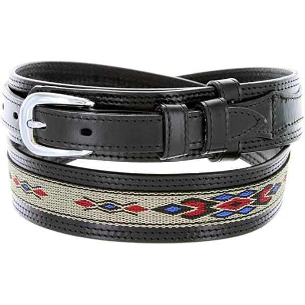 Mens Genuine Leather Ranger Belt With Southweste..