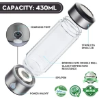 Portable Hydrogen-Rich Water Glass Rechargeable ion Water Generator Hydrogen-Rich Water Cup Generator Water Glass Cup Health Cup