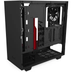 NZXT H510 - CA-H510B-BR - Compact ATX Mid-Tower PC Gaming Case - Front I/O USB Type-C Port - Tempered Glass Side Panel - Cable Management System - Water-Cooling Ready - Black/Red