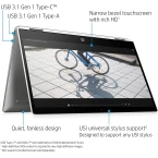 HP Chromebook x360 14-inch HD Touchscreen Laptop, Intel Celeron N4000, 4 GB RAM, 32 GB eMMC, Chrome (14b-ca0010nr, Ceramic White/Mineral Silver)
