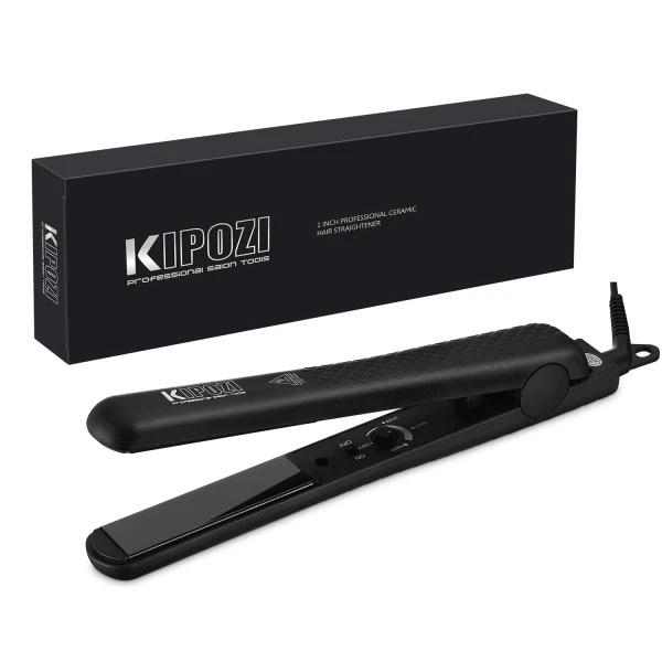 Original KIPOZI Pro Flat Iron Hair Straightener with Ceramic Plates Straightens & Curls All hair Types Anti frizz Online in UAE