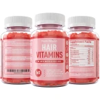 Buy Premium Hair Vitamins Supplement - Gummy Vitamins w/ Biotin, Folic Acid, Vitamins A & D - Supports Faster Hair Growth , Skin, and Nails - 60 Non-GMO Berry Flavored Gummies