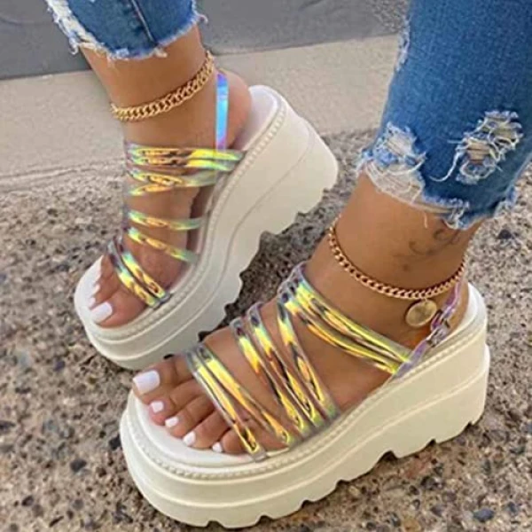 Cynllio Non Slip Outdoor Sandals For Women Wedge..