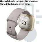 Fitbit Sense Advanced Smartwatch with Tools for Heart Health, Stress Management & Skin Temperature Trends, White/Gold, One Size (S & L Bands Included)