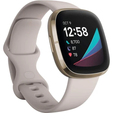 Fitbit Sense Advanced Smartwatch with Tools for Heart Health, Stress Management & Skin Temperature Trends, White/Gold, One Size (S & L Bands Included) Fitbit Sense Advanced Smartwatch with Tools for Heart Health, Stress Management & Skin Temperature Trends, White/Gold, One Size (S & L Bands Included)