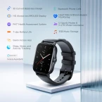 Amazfit GTS 2 Smartwatch with 1.65" AMOLED Display, Built-In GPS, 3GB Music Storage, 7-Day Battery Life, Bluetooth Phone Calls, 90 Sports Modes, Health Tracking, Water Resistant, Black