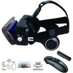 VR Headset for Android Phone / iPhone with Controller, 120° FOV, 3.5mm Audio Wireless Adaptor, Anti-Blue-Light Lenses, Fits for All Mobile’s Length / Display Size Up to 6.7 / 7.2 inches. (BBR)